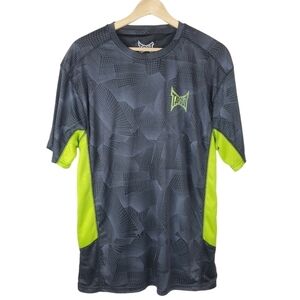 Tapout‎ Shirt Mens Large Black Green Performance Sweat wicking MMA Sporty